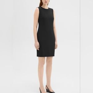 Women Theory Sleeveless Fitted Dress in Good Wool  Black Sz 10